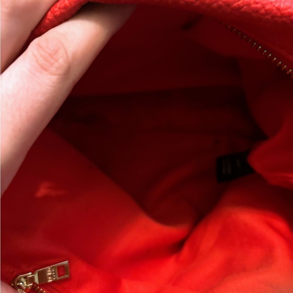 bcbg paris red faux vegan leather red tote bag crossbody purse Sm stain inside - Picture 15 of 16